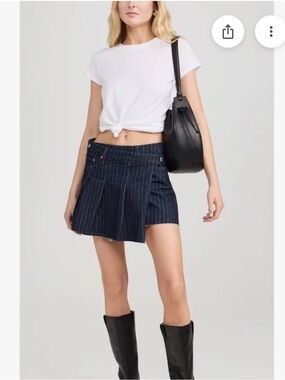 NWT Re/Done denim asymmetrical wrap skirt